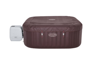 Bestway piscina spa maldives hydrojet pro, duraplus, eco-pelle, fondo in schiuma, filtrazione, riscaldamento, sedili integrati, luce led colorjet, include filtro, copertura gonfiabile, dosatore chimico chemconnect - 60033