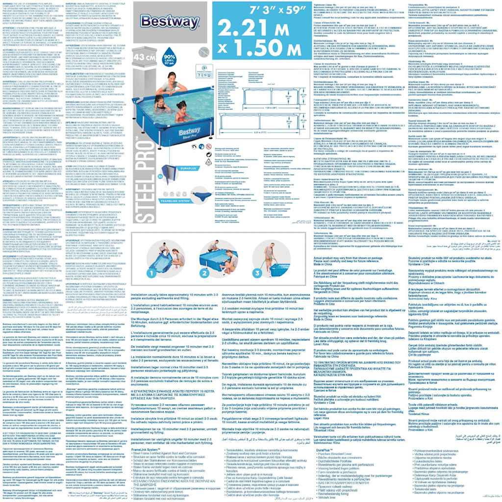 Bestway Piscina Steel Pro 221x150x43 cm 92811