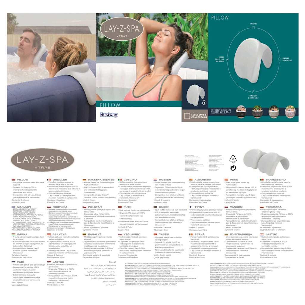 Bestway Cuscino per Vasca Idromassaggio Lay-Z-Spa 25x19,5x17,5 cm 92893