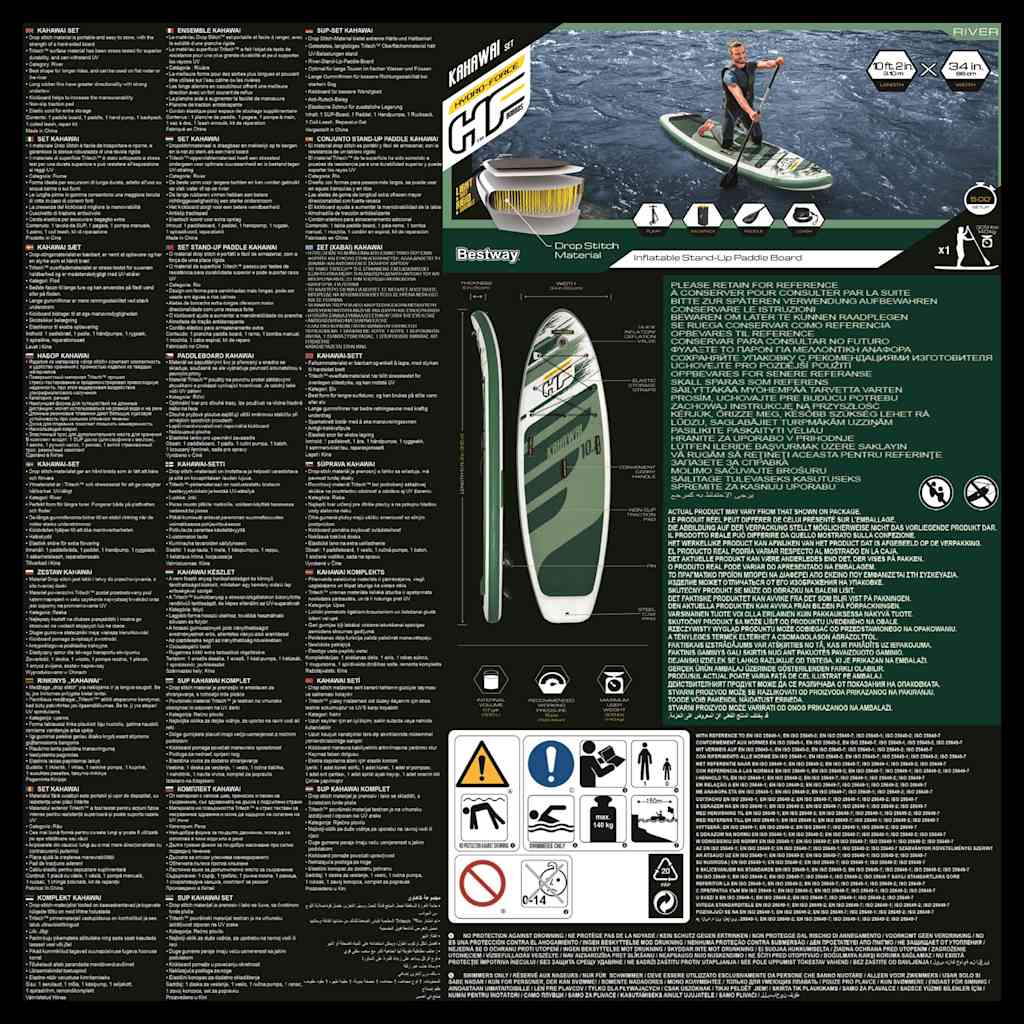 Bestway Set da SUP Gonfiabile Hydro-Force Kahawai 310x86x15 cm 93116