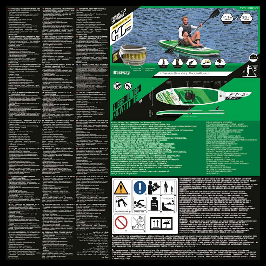 Bestway Tavola da SUP Gonfiabile Hydro-Force Freesoul Tech 340x89x15cm 93115