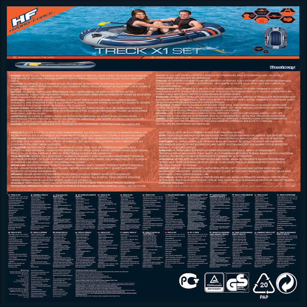 Bestway Gommone Gonfiabile Hydro-Force con Pompa e Remi Blu 93311