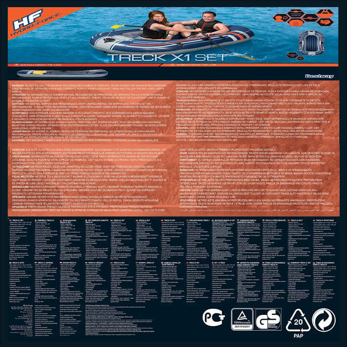 Bestway Gommone Gonfiabile Hydro-Force con Pompa e Remi Blu 93311