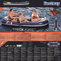 Bestway Hydro-Force Gommone Gonfiabile Treck X3 307x126 cm 92902
