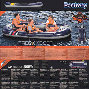 Bestway Hydro-Force Gommone Gonfiabile Treck X3 307x126 cm 92902
