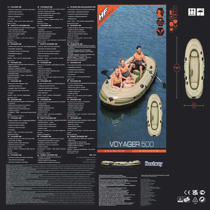 Bestway Gommone Gonfiabile Hyrdro Force Voyager 500 348x141 cm 92904