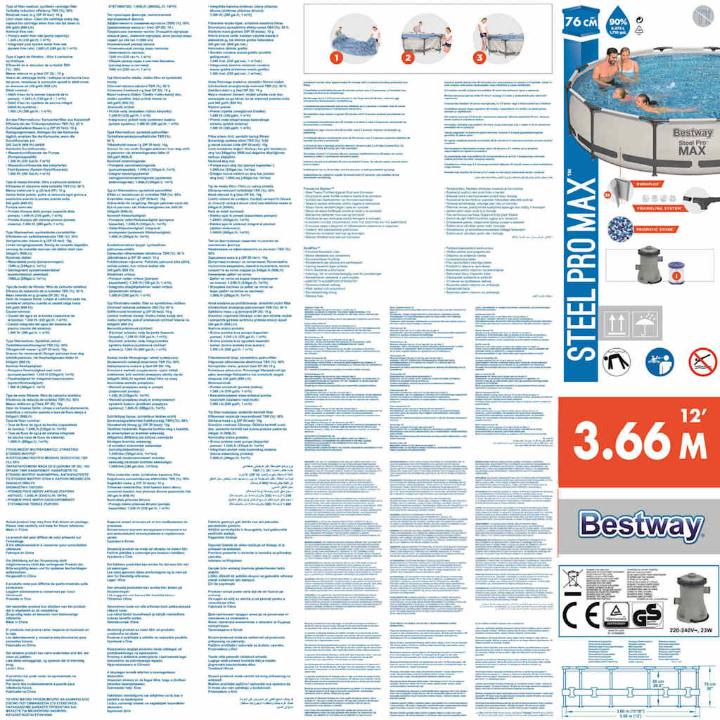 Bestway Set Piscina Steel Pro MAX 366x76 cm 92835