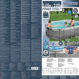 Bestway Piscina Fuori Terra Ovale Power Steel 305x200x84 cm 92857