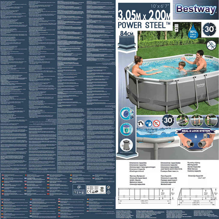 Bestway Piscina Fuori Terra Ovale Power Steel 305x200x84 cm 92857