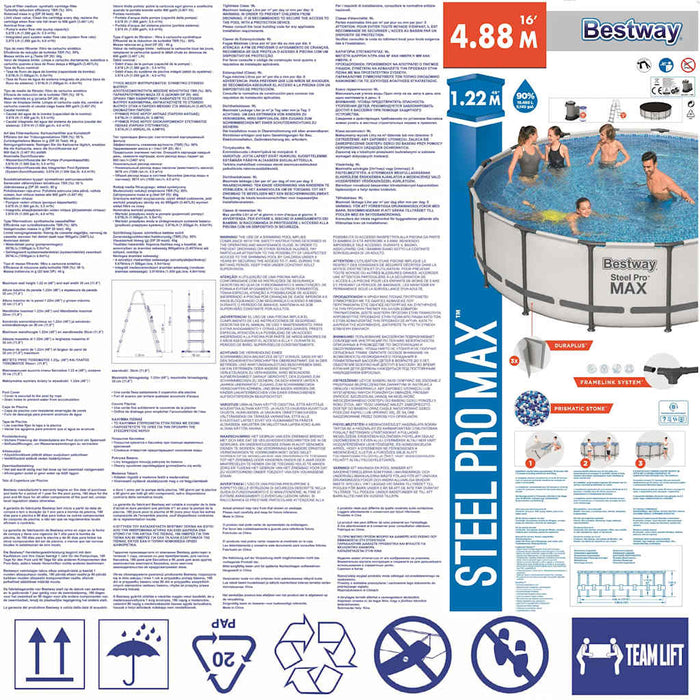 Bestway Set Piscina Steel Pro MAX 488 x 122 cm 92851