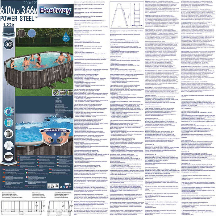 Bestway Set Piscina Ovale Power Steel 488x305x107 cm 92860