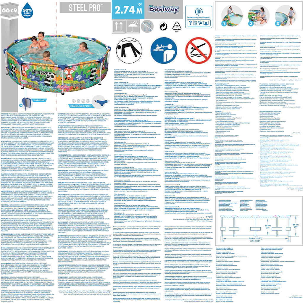 Bestway Piscina Steel Pro MAX 274x66 cm 92852