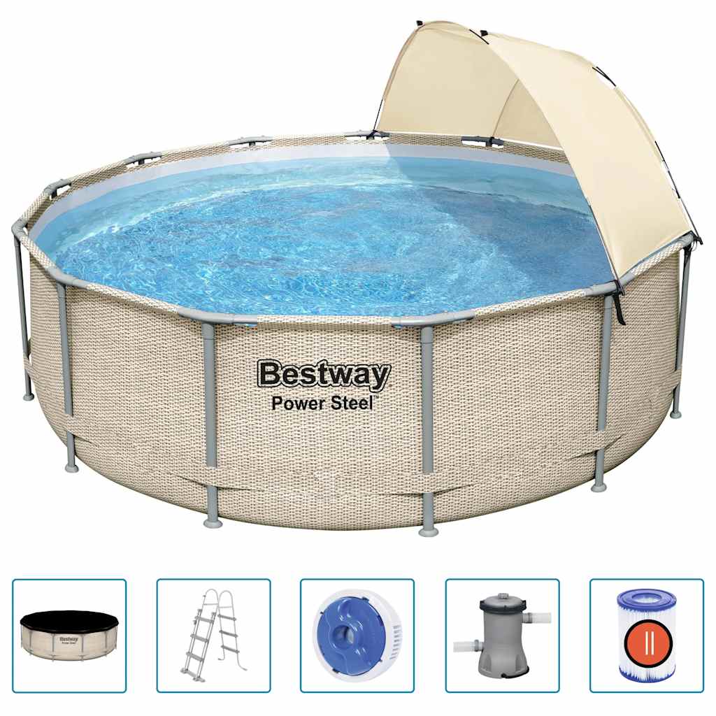 Bestway Set Piscina con Tettoia Power Steel 396x107 cm 92864