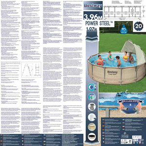 Bestway Set Piscina con Tettoia Power Steel 396x107 cm 92864