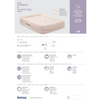 Bestway Materasso ad Aria Tritech per 2 Persone 203x152x42 cm Beige