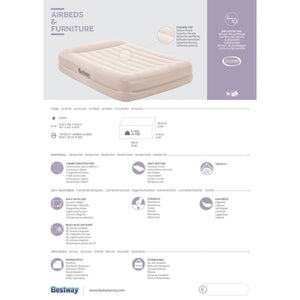 Bestway Materasso ad Aria Tritech per 2 Persone 203x152x42 cm Beige
