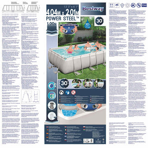 Bestway Power Steel Set Piscina Rettangolare 404x201x100 cm 92816