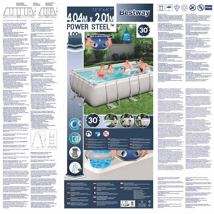 Bestway Power Steel Set Piscina Rettangolare 404x201x100 cm 92816