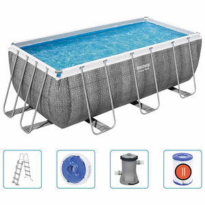 Bestway Set Piscina Power Steel Rettangolare 412x201x122 cm 92828