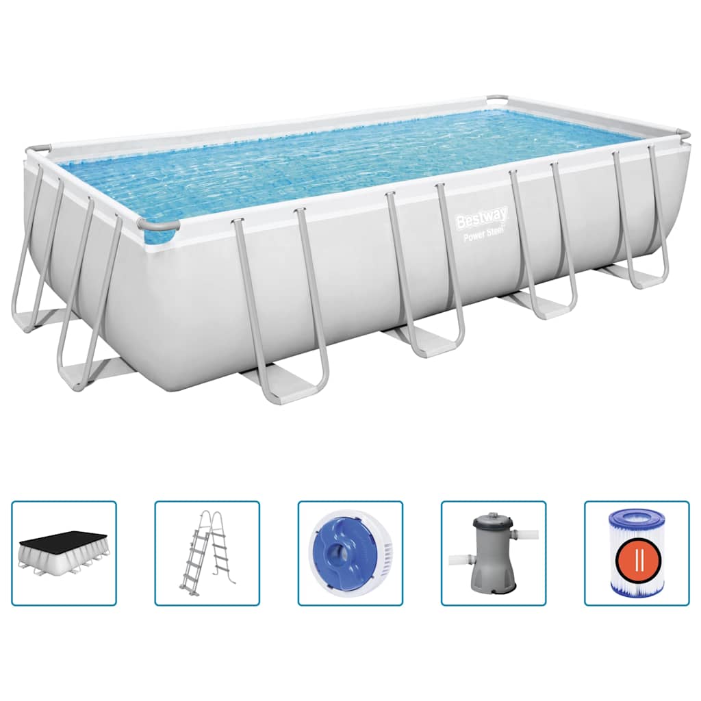 Bestway Power Steel Set Piscina Rettangolare 488x244x122 cm 92824