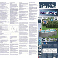 Bestway Piscina Fuori Terra Ovale Power Steel 549x274x122 cm 92826