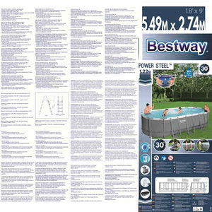 Bestway Piscina Fuori Terra Ovale Power Steel 549x274x122 cm 92826