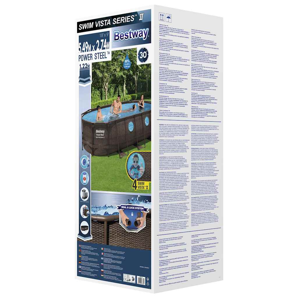 Bestway Set Piscina Power Steel Swim Vista Series 549x274x122 cm 92838