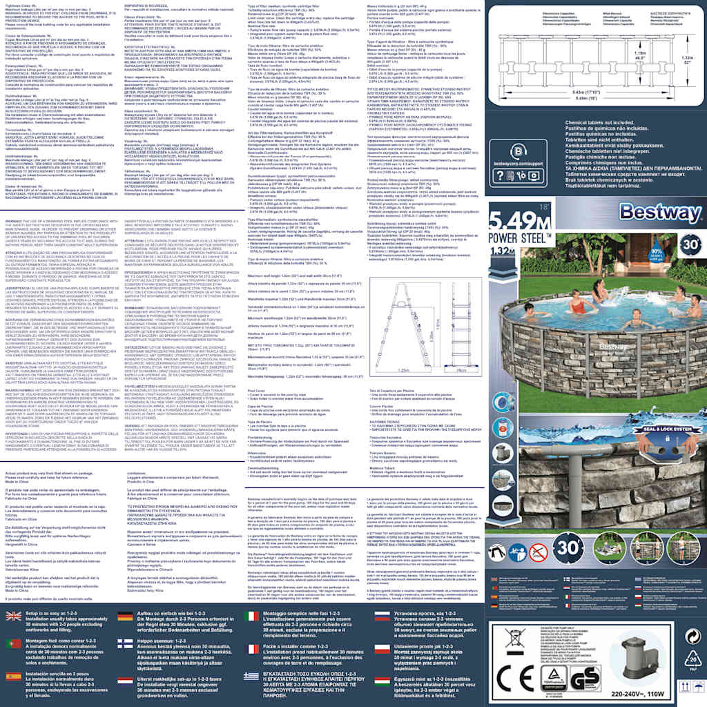 Bestway Piscina Power Steel 549x132 cm 92854