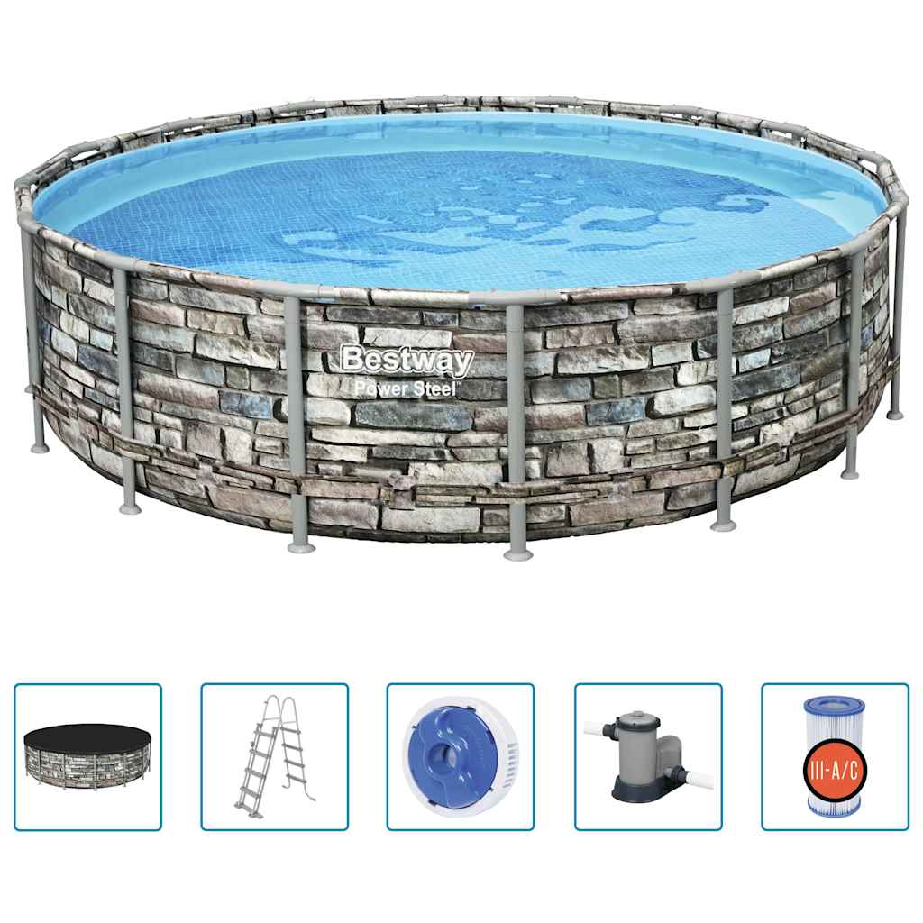 Bestway Set Piscina Power Steel 488x122 cm 92843