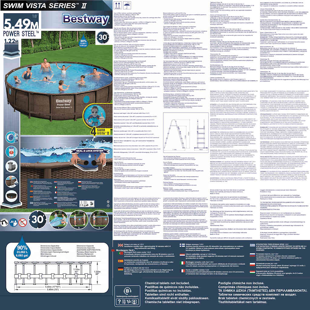 Bestway Set Piscina Power Steel 549x122 cm 92862