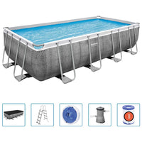 Bestway Power Steel Set Piscina Rettangolare 488x244x122 cm cod mxl 27022