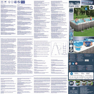 Bestway Power Steel Set Piscina Rettangolare 488x244x122 cm 92865