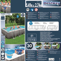 Bestway Power Steel Set Piscina Rettangolare 549x274x122 cm 92866