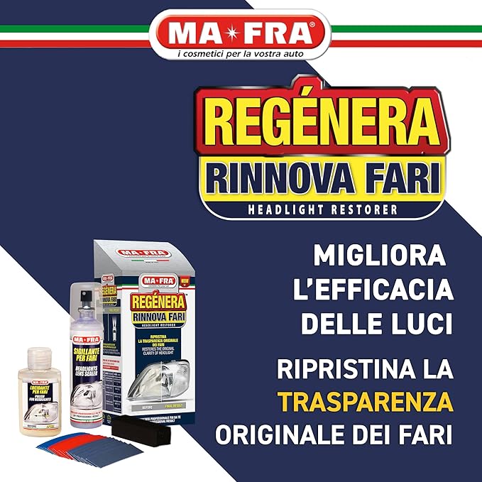 KIT RINNOVA FANALI 'REGENERA FARI' confezione da 19 pezzi  - MA-FRA
