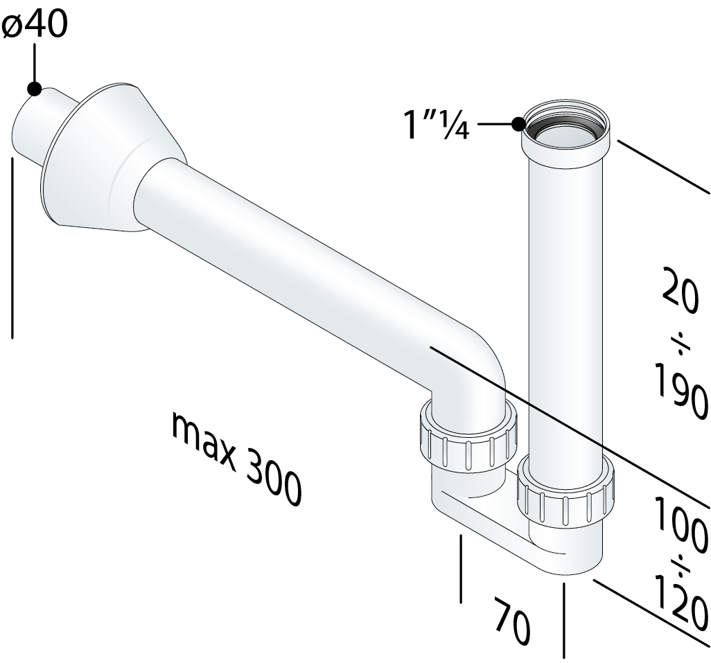 SIFONE IN PP SAVOIA- 11/4 x D. 40- TEA- pezzi 1