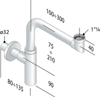 SIFONE TOTI-EXEC CROMATO- 11/4 x 32- TEA- pezzi 1