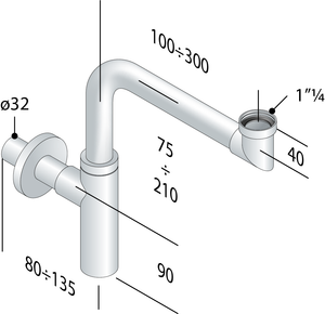 SIFONE TOTI-EXEC CROMATO- 11/4 x 32- TEA- pezzi 1