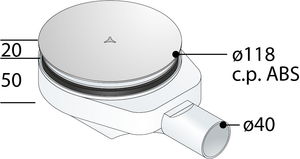 PILETTA SIFONATA IN PP PER PIATTI DOCCIA FORO D. 90 CONCITA- D. 115x40 Con griglia D.118- TEA- pezzi 1