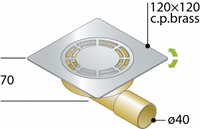 PILETTA PAVIMENTO QUADRA OTTONE CON GRIGLIA CLASSICA- Diam. 40- TEA- pezzi 1