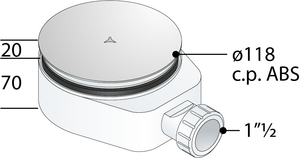 PILETTA SIFONATA IN PP PER PIATTO DOCCIA CON FORO D.90- Diam. 90- TEA- pezzi 1