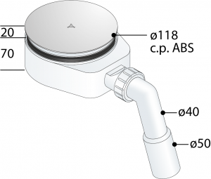 PILETTA SIFONATA PER PIATTO DOCCIA D. 90 PIATTELLO TONDO ALOHA- Diam. 90- TEA- pezzi 1