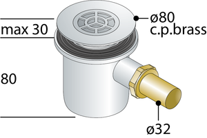 PILETTA PIATTO DOCCIA SCATOLATA CON CODOLO- Diam. 80- TEA- pezzi 1