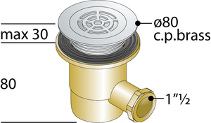 PILETTA PIATTO DOCCIA SCATOLATA EUROPA- Diam. 80 x 11/2- TEA- pezzi 1
