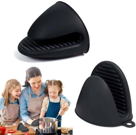 Manopole da cucina mini in silicone antiscivolo - 1 coppia - nero 

Modello: Mini Siliconen 
Codice: Ovenhandschoenen