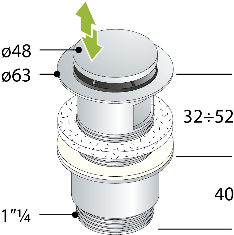 PILETTA CLICK-CLACK TEA MINI - CLICKER- con troppo pieno- TEA- pezzi 1