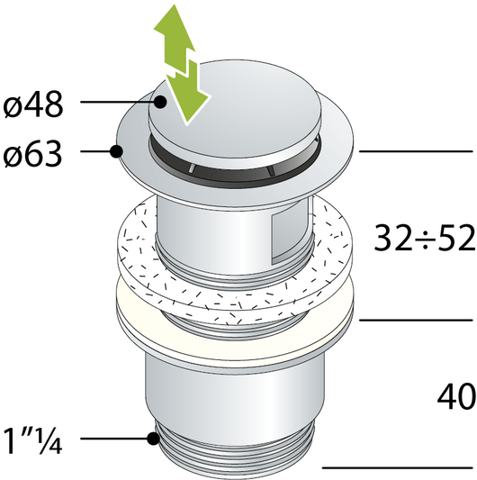 PILETTA CLICK-CLACK TEA MINI - CLICKER- con troppo pieno- TEA- pezzi 1
