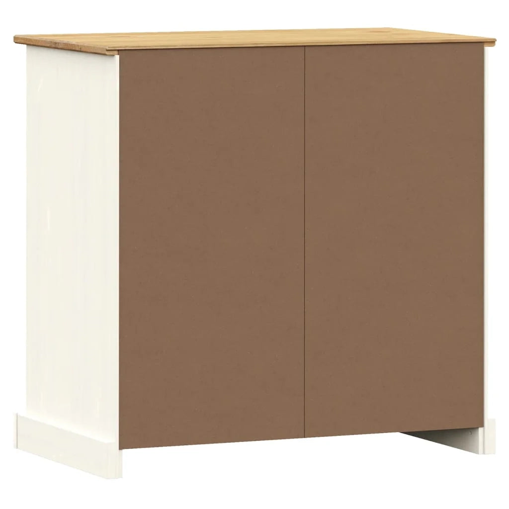 Buffet credenza cassettiera mobiletto mobile contenitore organizer per cucina soggiorno salotto con cassetti 78 x 40 x 75 cm legno massello di pino bianco 02_0030137