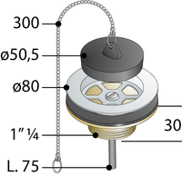 PILETTA UNIVERSALE GATTINARA 11/4- Diam. 80 x 11/4- TEA- pezzi 1