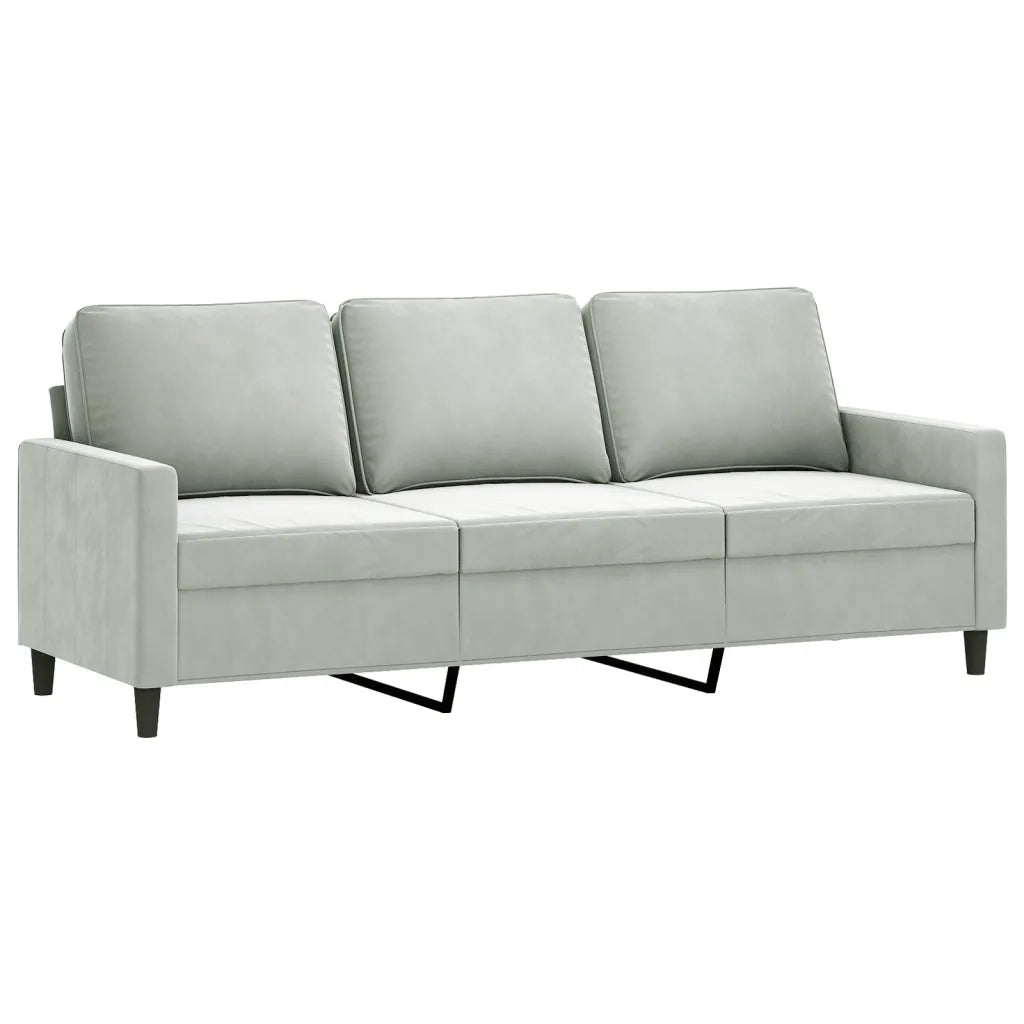 Set di Divani 2 pz con Cuscini Grigio Chiaro in Velluto 3201516
