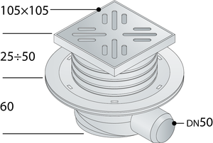 SIFOIDE PAVIMENTO IN ABS- 105 x D. 40- TEA- pezzi 1